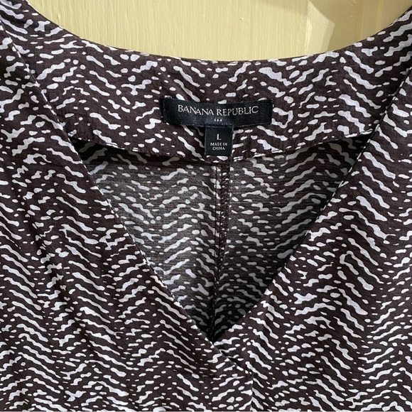 Banana Republic Black & White Mumu Dress Lightweight Boho Maxi Dress Size Large - Picture 7 of 8